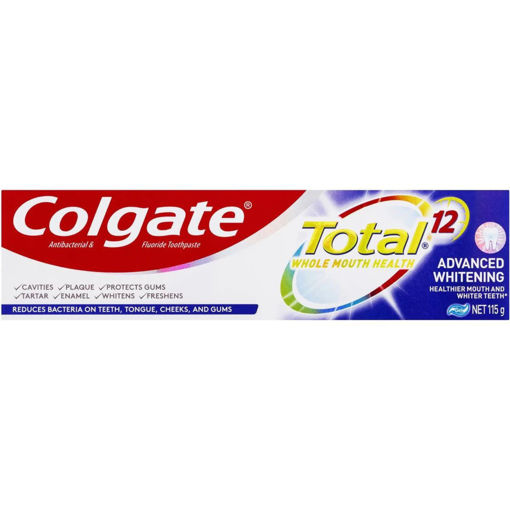 Colgate Total Advanced Whitening Antibacterial Toothpaste, 115 Gram ...