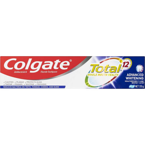 Colgate Total Advanced Whitening Antibacterial Toothpaste, 200 Gram ...