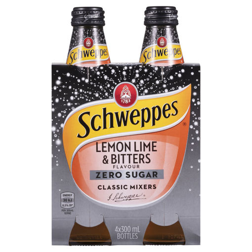 Schweppes Classic Mixers Lemon Lime & Bitters Zero Sugar, 4 Each ...